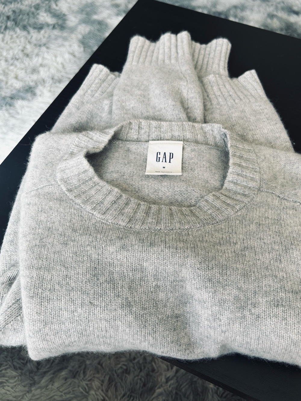 🍁GAP 100% Cashmere Crewneck Sweater in Heather Gray